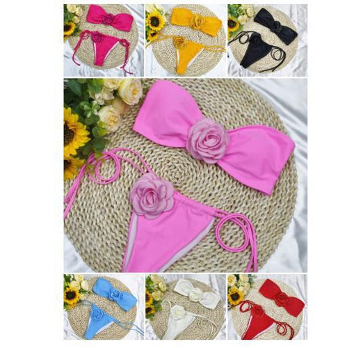 Femme Floral Dekoreret Bikini Sæt Stilla
