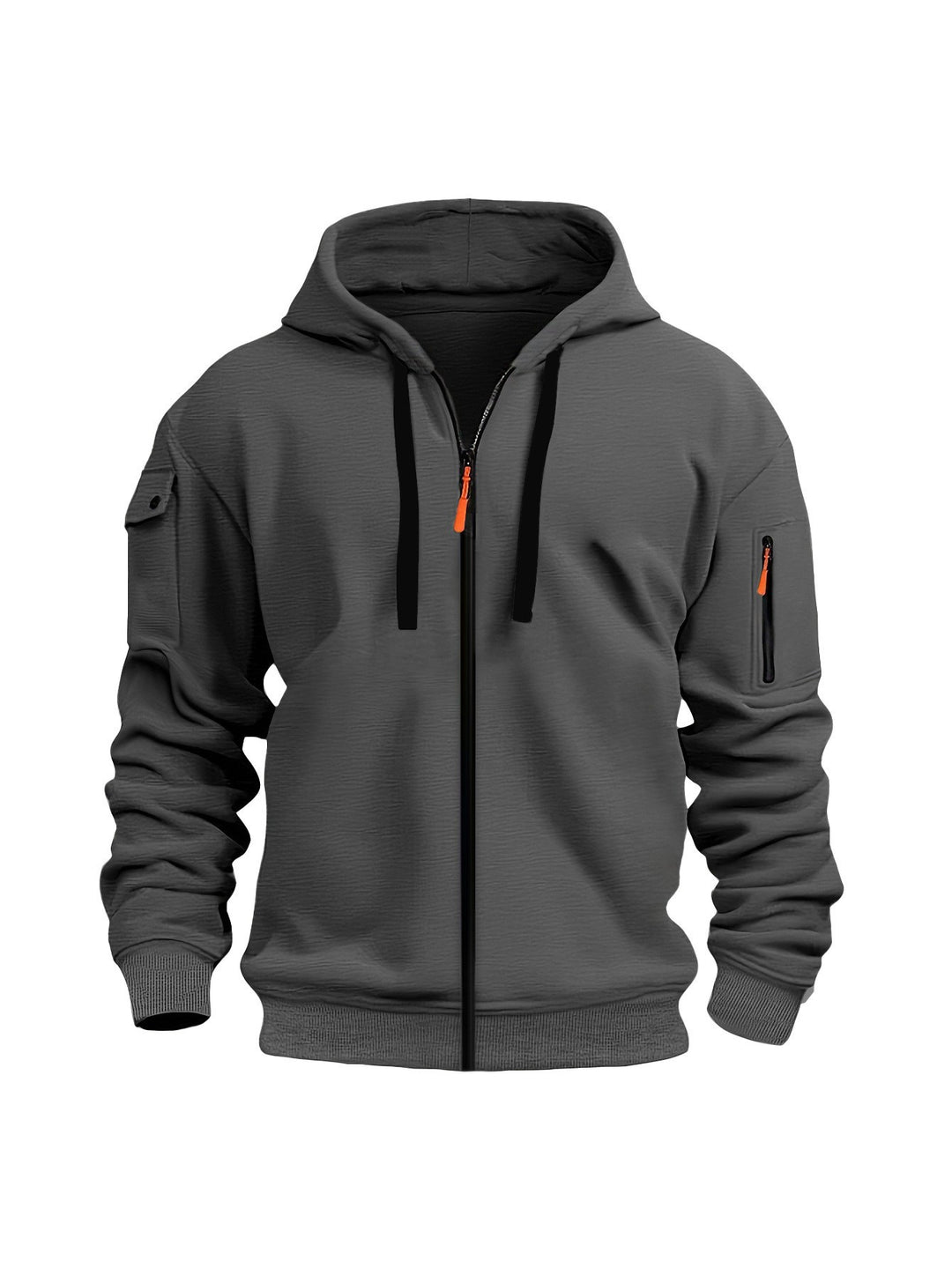 Herre hoodie jakke med funktionelle lynlås lommer og moderne snit Skovae
