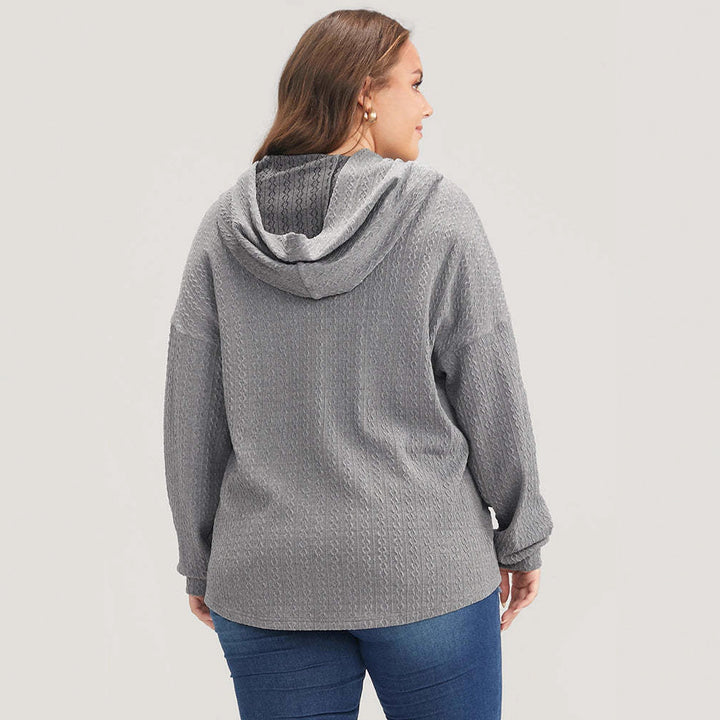 Kvinders casual hoodie med tekstureret design Stilla