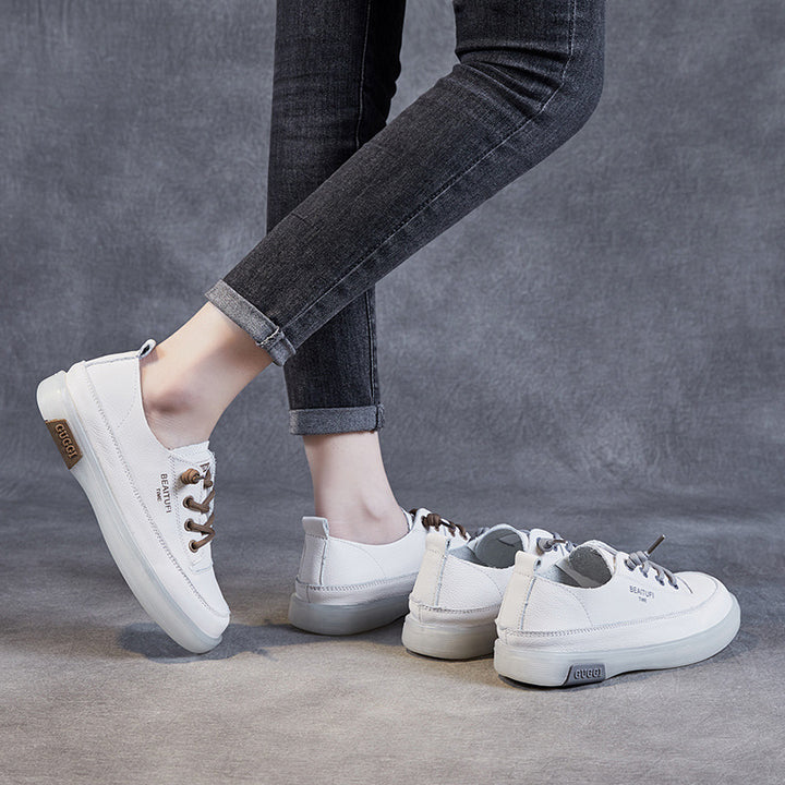 Dame Fritid Snøresneakers med blødt læder-overmateriale Stilla