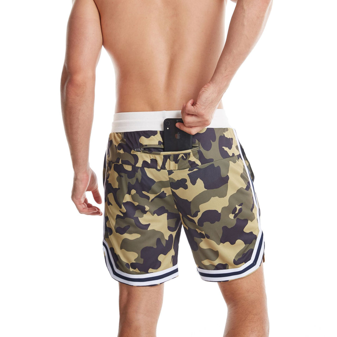 Herrer farverige badshorts med praktisk baglomme og elastisk liv Stilla