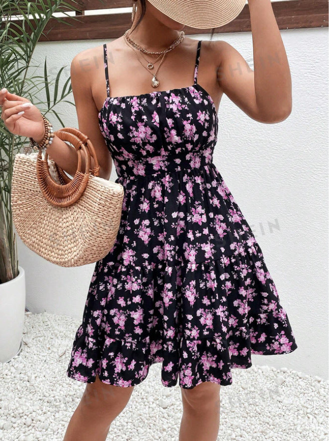 Dame sommerkjole med blomsterprint Stilla