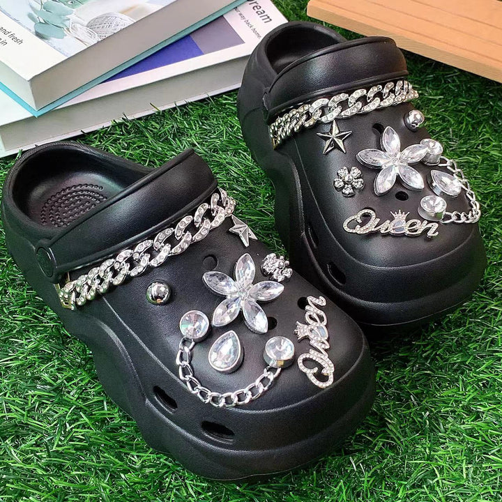 Dame mode clogs med glitrende smykker Stilla