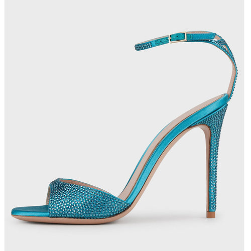 Femme Strass-besatte Open-Toe Stiletto-Hæle Stilla
