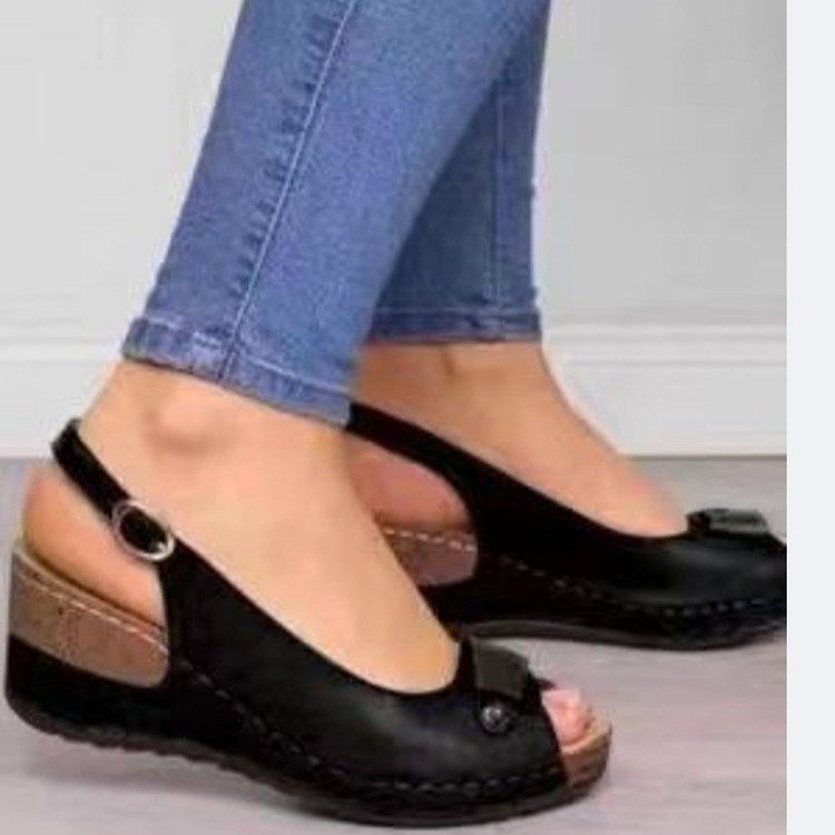 Dame Peep-Toe Slingback Keil-Sandaler Stilla