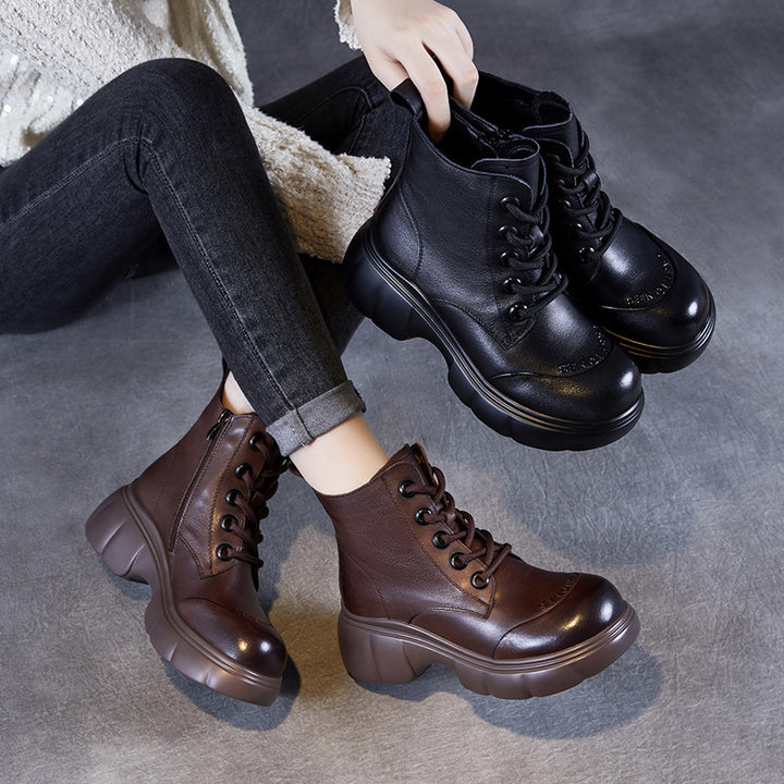 Femme High-Top Fashion Kampstøvler med Chunky-sål Stilla