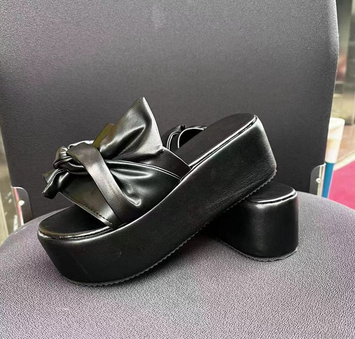 Dame Plateau-sandaler med elegant sløjfe-design og skridsikker sål Stilla