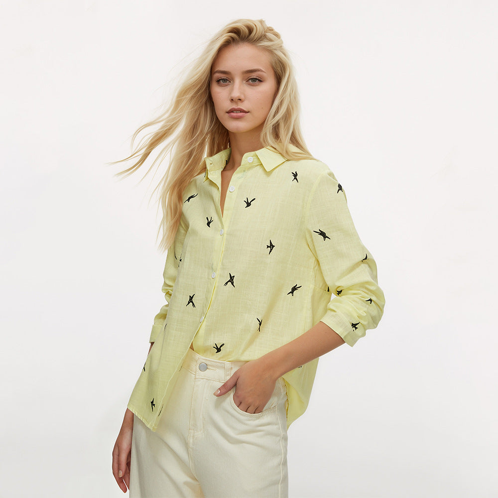 Kvinders skjorte bluse med legende knude detalje Stilla