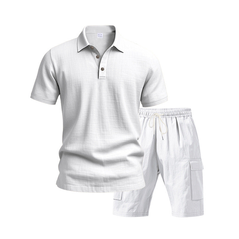 Herrer Polo- og Shorts-sæt i åndbart materiale med komfortabel pasform Stilla