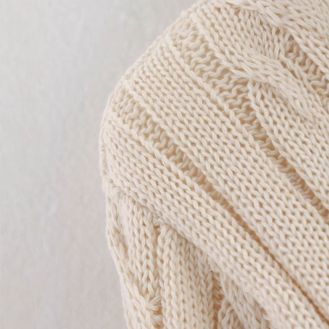 Dame strikket pullover med klassisk stående krave og tidløst kabelmønster Stilla