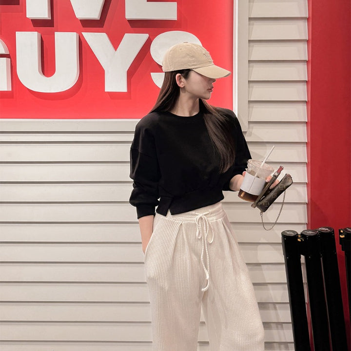 Kvinders afslappede cropped sweater med brede ærmer Stilla