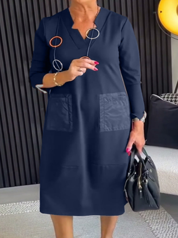 Dame elegant og alsidig midikjole med lommer Stilla