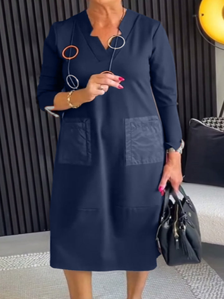 Dame elegant og alsidig midikjole med lommer Stilla
