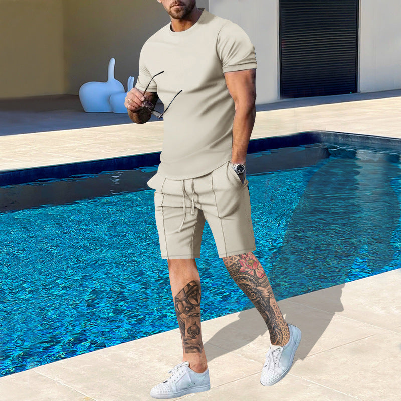 Herrer Sporty Kortærmet T-Shirt med matchende Jersey-Shorts Stilla