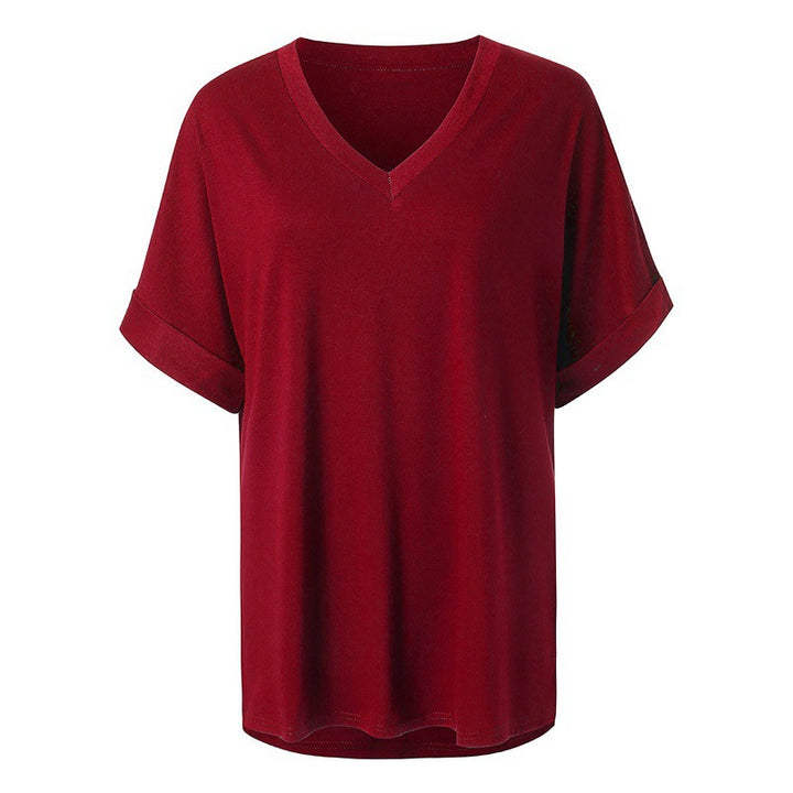 Dame Casual V-hals Løs Top Stilla