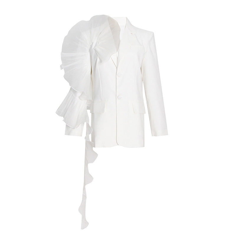 Dame blazer med voluminøse tyl-detaljer Stilla