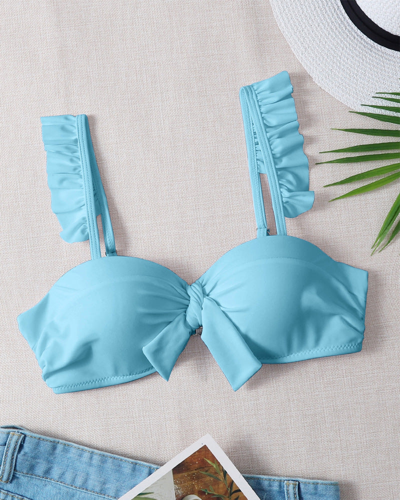 Dame bikini top med flæse detaljer Skovae