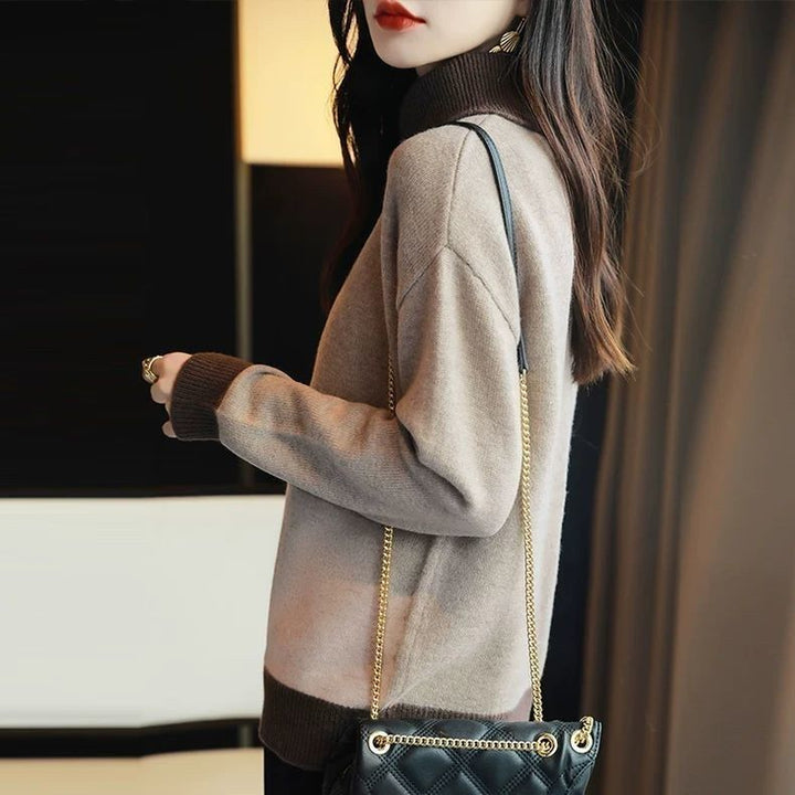 Dame sweater med moderne stå-krave Stilla