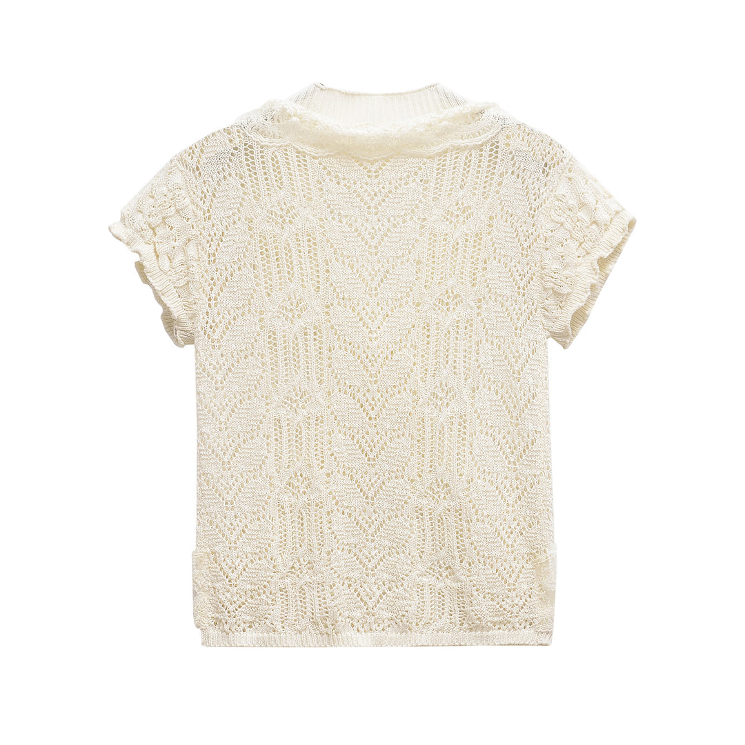 Femme Spids-detail Strikpullover Stilla