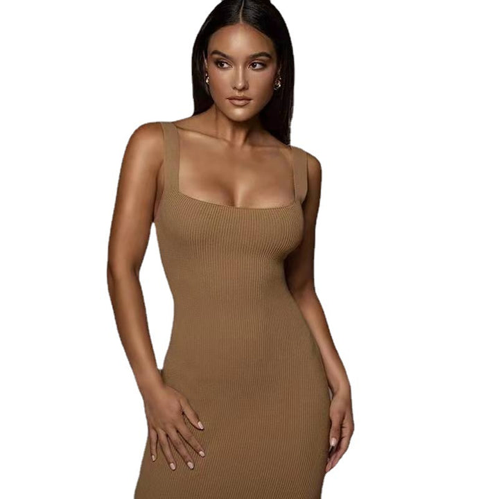 Dame Bodycon Maxikjole med skulderfri spids og elegant silhuet Stilla