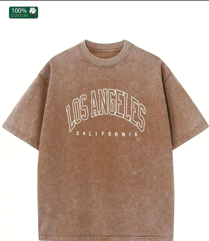Dame Oversized T-Shirt med nostalgisk Los Angeles print og afslappet snit Stilla