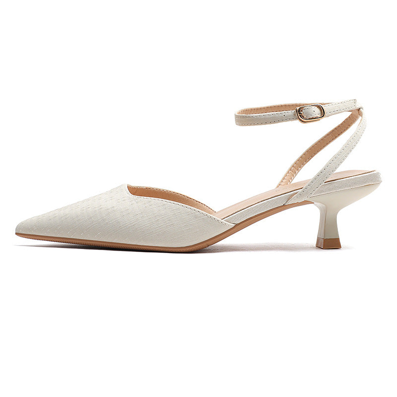Dame Spids-Tå Hæl Slingbacks med justerbar Ankelsnor Stilla