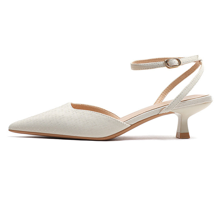 Dame Spids-Tå Hæl Slingbacks med justerbar Ankelsnor Stilla