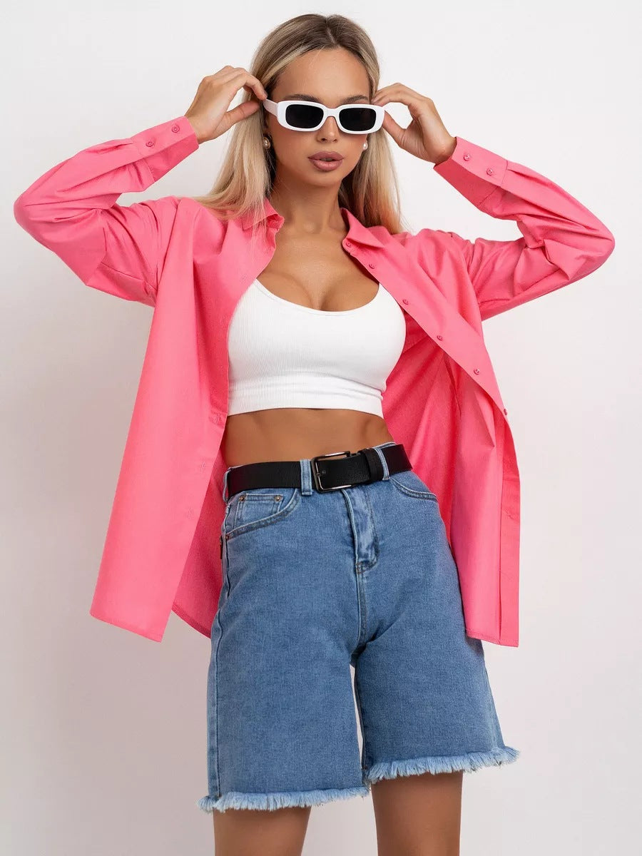 Dame jeansshorts med frynset kant og høj talje Stilla