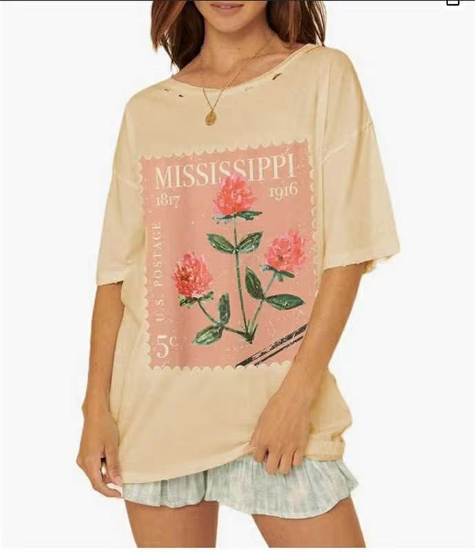 Dame Oversized T-Shirt med nostalgisk Porto-tryk Skovae