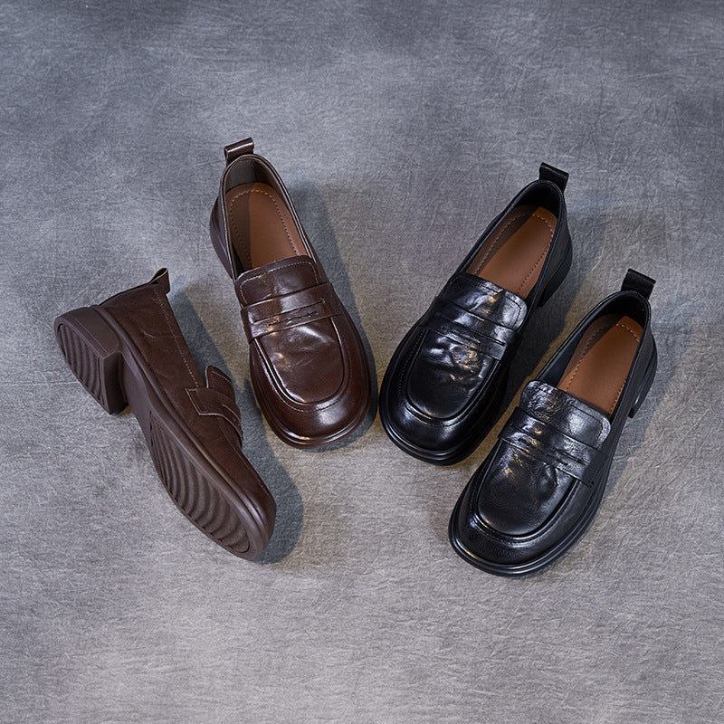 Dame Klassiske Læder Slip-On med Behageligt Sål Stilla
