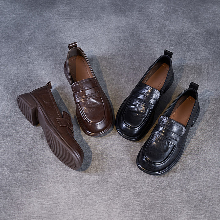 Dame Klassiske Læder Slip-On med Behageligt Sål Stilla