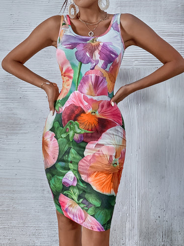 Femme Floral Bodycon Kjole Stilla