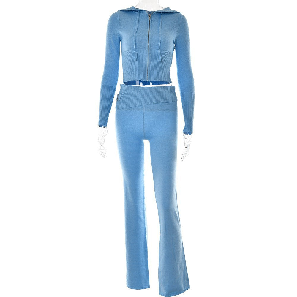 Femme Cropped Zip-Up Fitness Hoodie Sæt Stilla