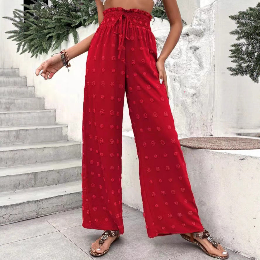 Dame Trendy Bred Sommerbukser med elastisk talje og blomsterdesign Stilla