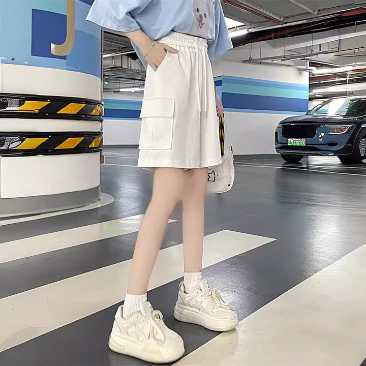 Femme Utility Lounge-Shorts med justerbar snor Stilla