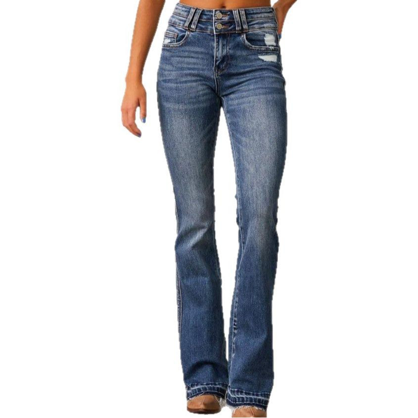 Dame Højtskårne Flared Jeans Stilla