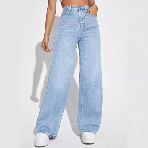Dame Højskårede Vide Jeans i klassisk stil Stilla