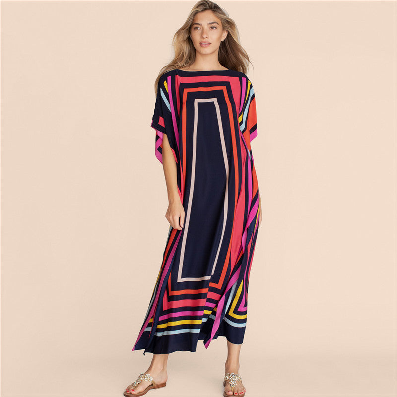 Dame moderner Kaftan med stilfuldt geometrisk design Stilla