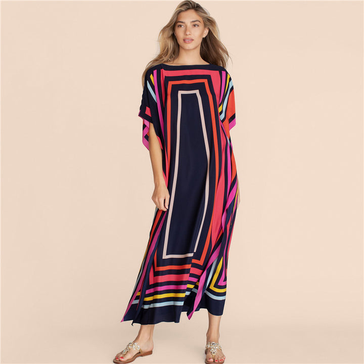 Dame moderner Kaftan med stilfuldt geometrisk design Stilla