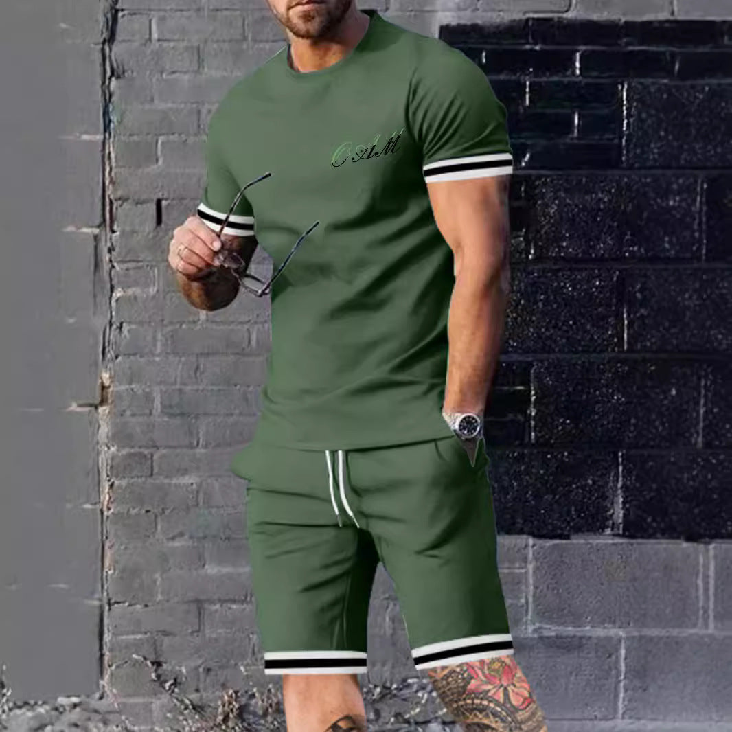 Herrer Sporty kortærmet T-shirt og shorts sæt Stilla