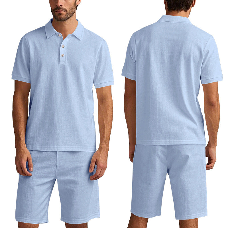 Herre polo skjorte og shorts sæt lavet af åndbart bomuldsblanding med moderne pasform Stilla