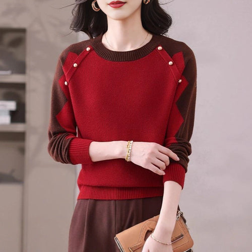 Dame casual sweater med iøjnefaldende applikationer Stilla