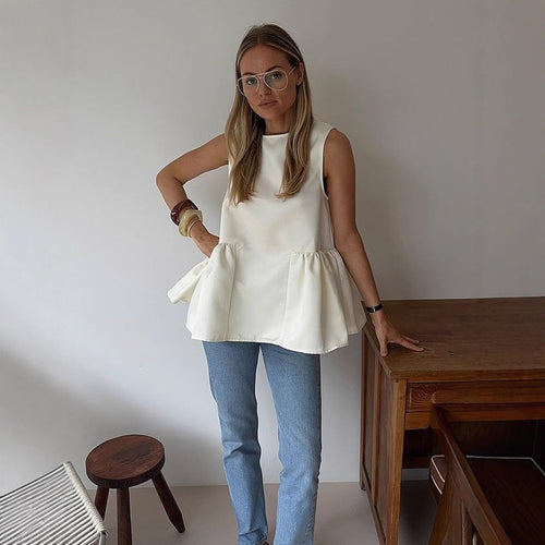 Dame Peplum Overdel Stilla