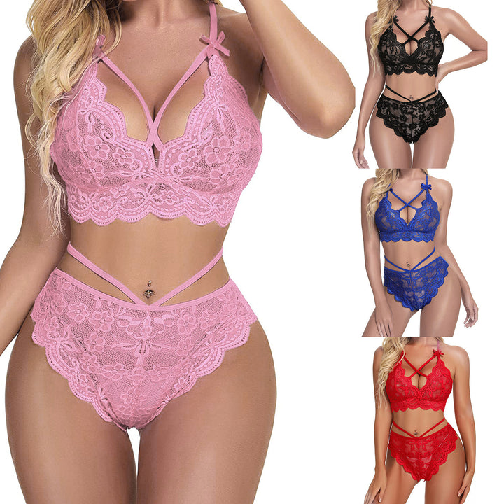 Dame Spids-Bralette og højt skåret Brief-Sæt Stilla