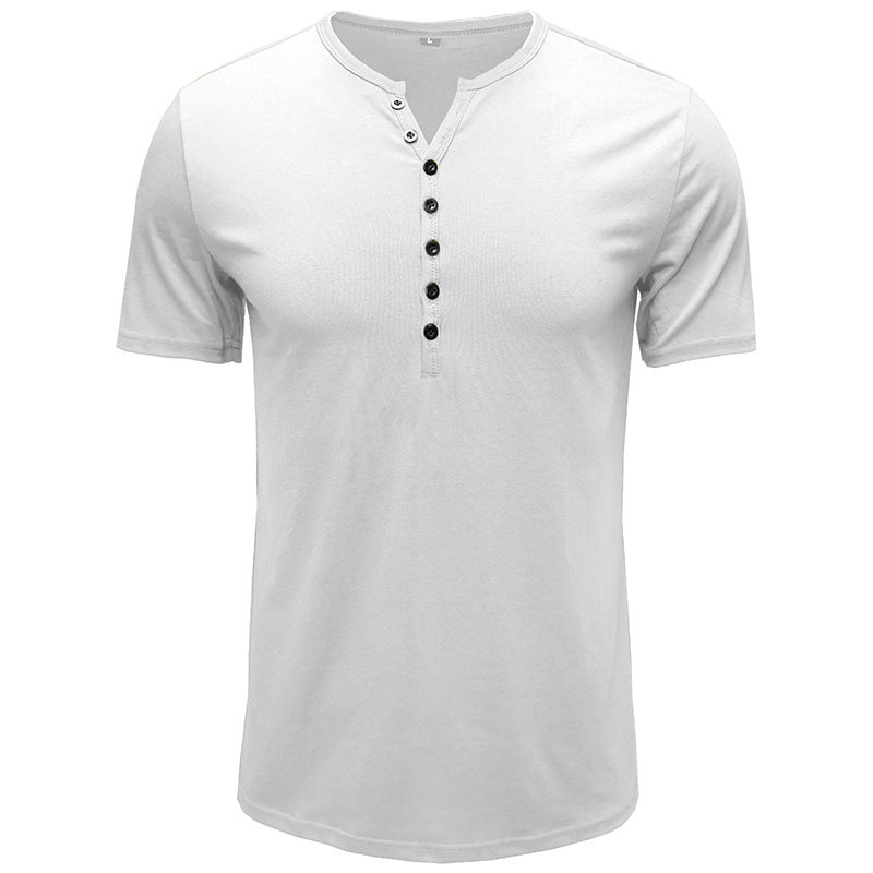 Herrer Kortærmet Henley-shirt med modetrend knaplukning Stilla
