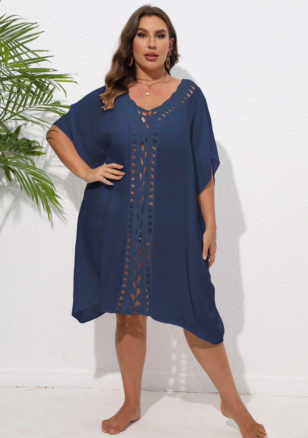 Femme Bohemian Hæklet Strand Kaftan Stilla