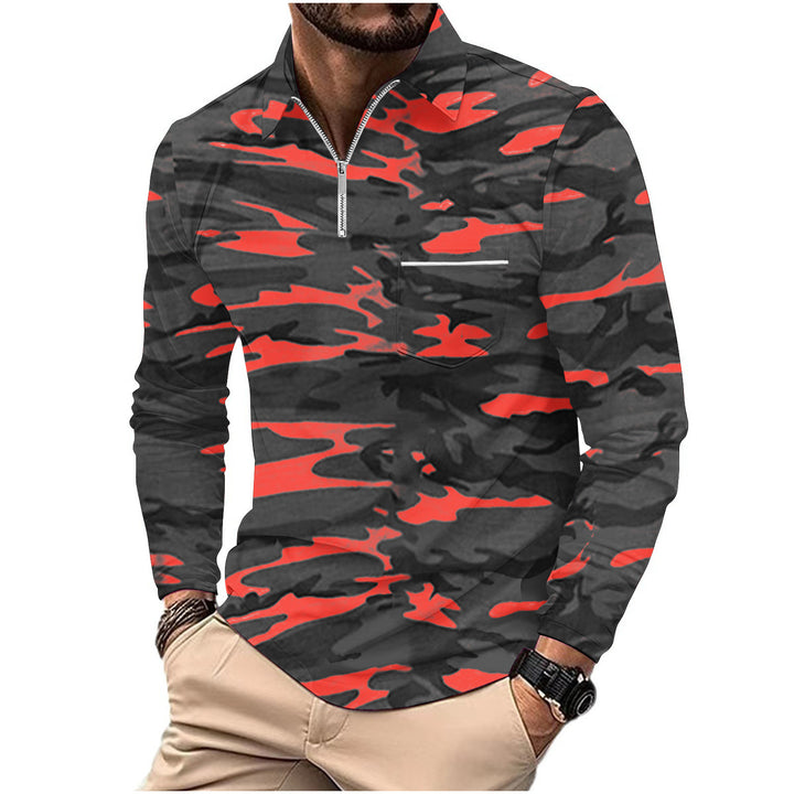 Herre funktionspullover med moderne camouflage-design og høj krave Stilla