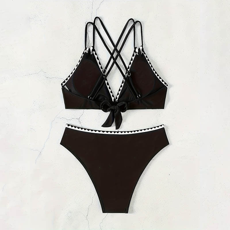 Dame Crisscross Ryg Bikini Sæt Stilla