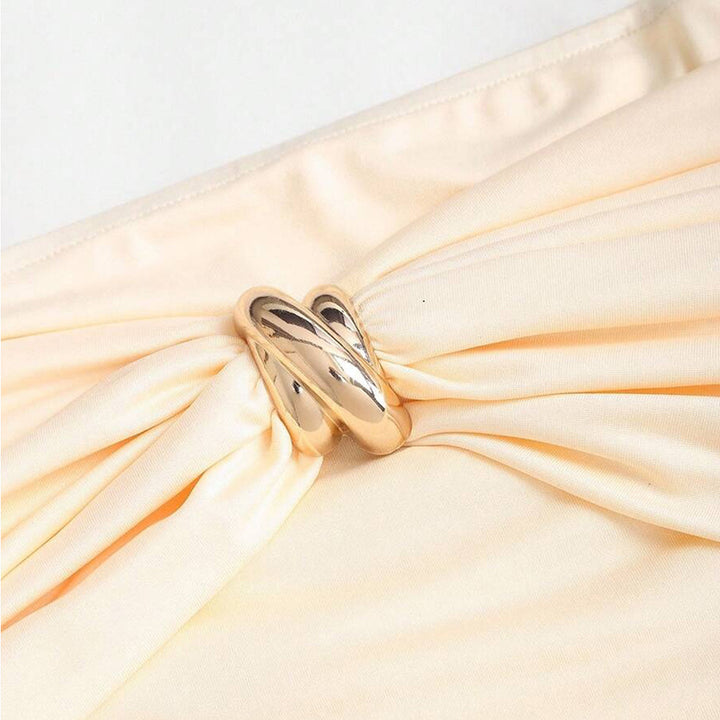 Kvindernes Off-Shoulder Top med Dobbel Draperingseffekt og Elegant Lukning Stilla