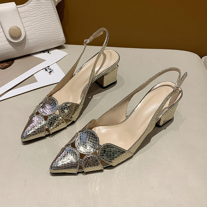 Dame elegante Slingback-hæle med struktureret detalje Stilla